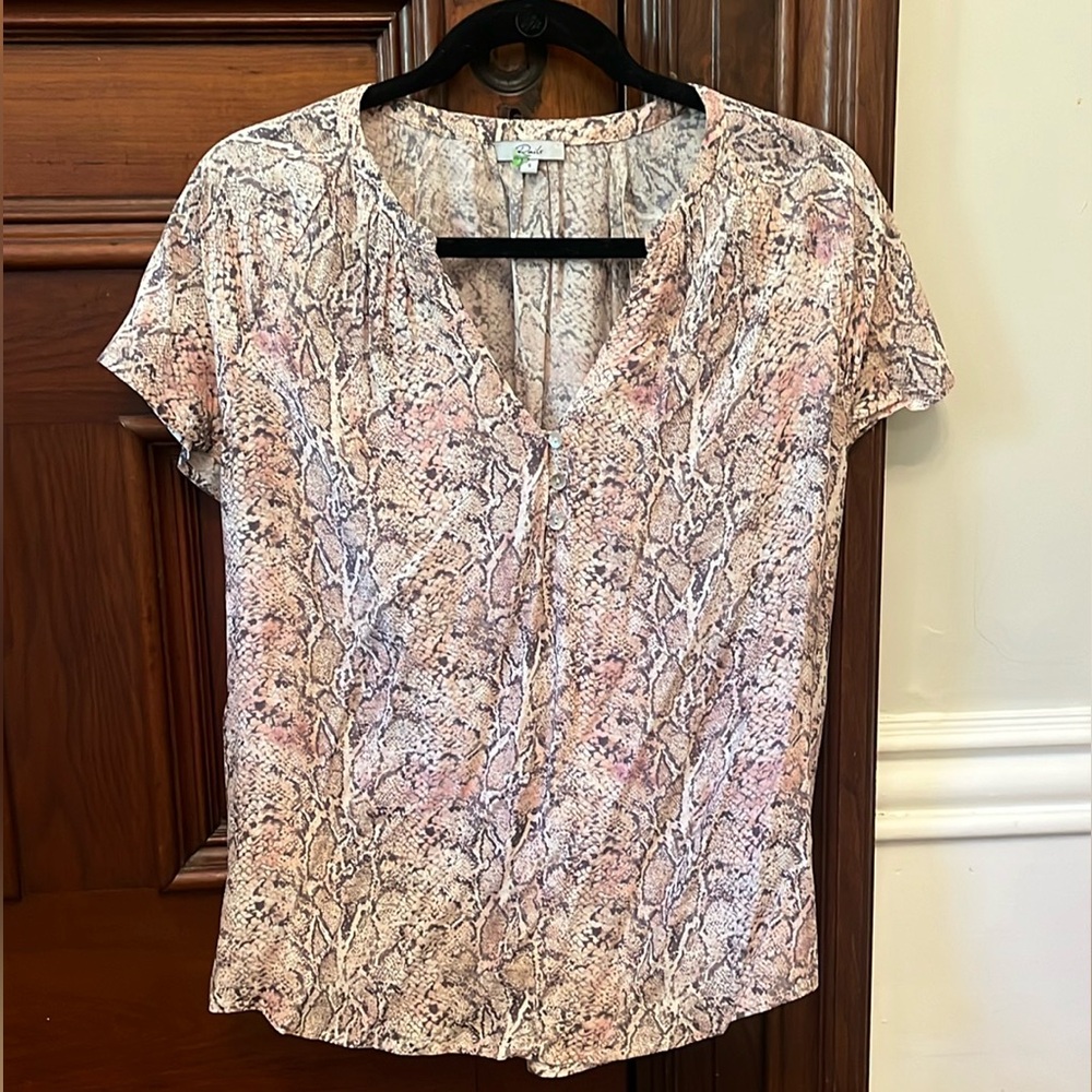Rails Gabby watercolor snake blouse. Size small